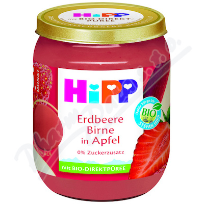 HiPP Jablka s jahodami a hrukami BIO 4-6m 160g