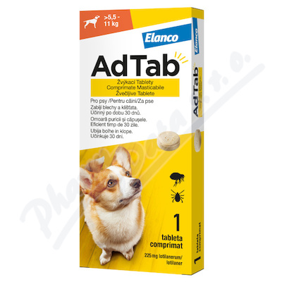 AdTab 225mg vkac tablety pro psy >5.5-11kg 1ks