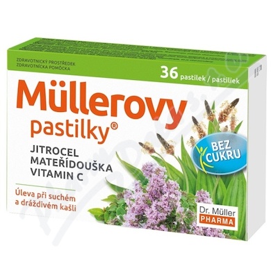 Mllerovy pastilky s jitr.mate.bez cukru 36ks ZP